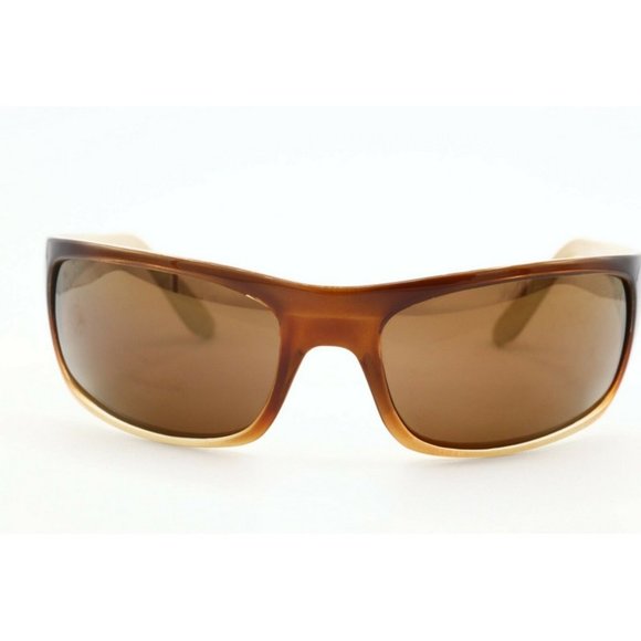 Maui Jim Peahi MJ 202-70 Wrap Brown Sunglasses Polarized Brown Lenses 65mm - Picture 2 of 6